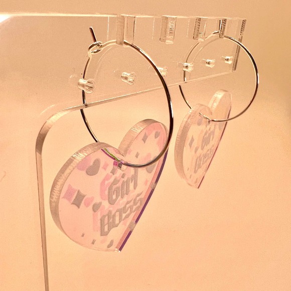 Girl Boss Earrings - Boss Babe Earrings- Girl Power Earrings- Female Power - Picture 4 of 10